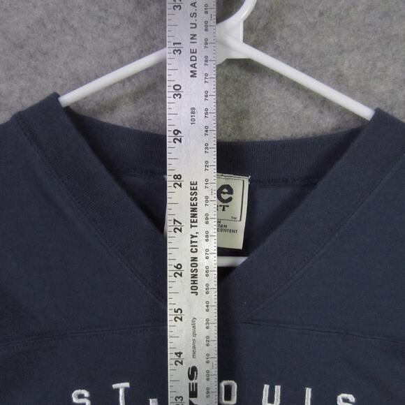 St. Louis Rams Shirt Mens large Navy Gold NFL Football Lee V-Neck Cotton T-Shirt - Picture 4 of 7